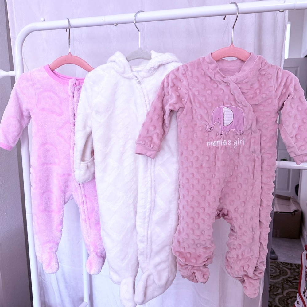 Baby Girl Onesie Set - Pink and White LIKE NEW BUNDLE